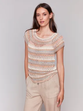 Charlie B Crochet Pullover C2778 Pebble