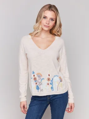 Charlie B Pullover Sweater  C2802-261B  Flowers