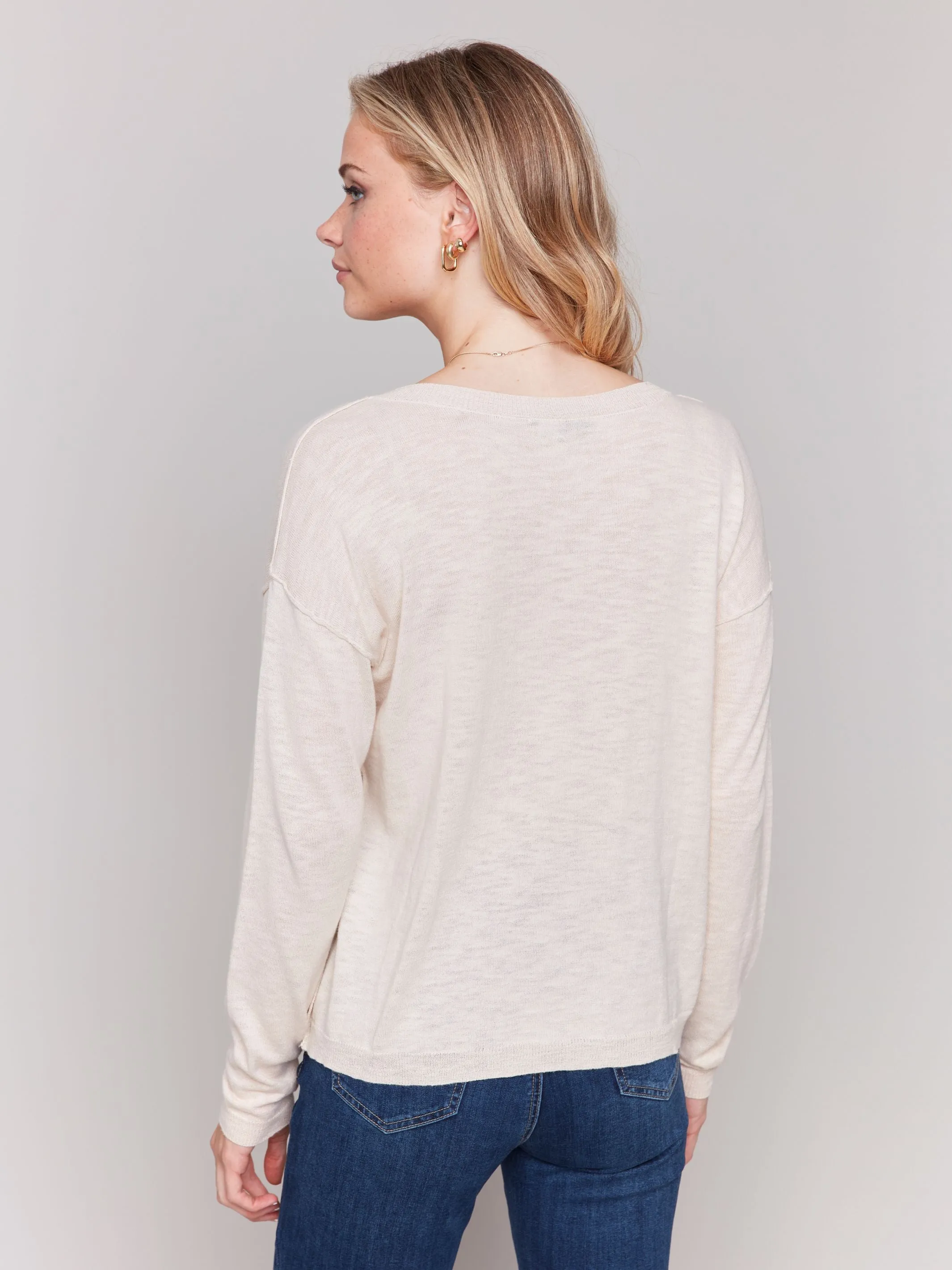 Charlie B Pullover Sweater  C2802-261B  Flowers
