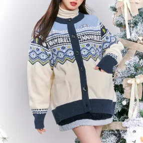 Cinnamoroll Round Neck Loose Knit Cardigan Sweater