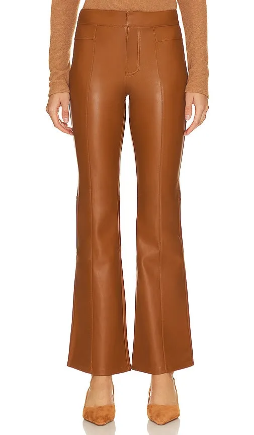 Free People Uptown High Rise Faux Leather Pant in Brown