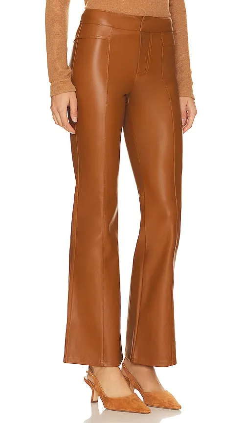 Free People Uptown High Rise Faux Leather Pant in Brown