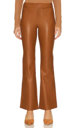 Free People Uptown High Rise Faux Leather Pant in Brown