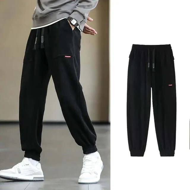 Men's Relaxed Fit Corduroy Joggers with Pockets