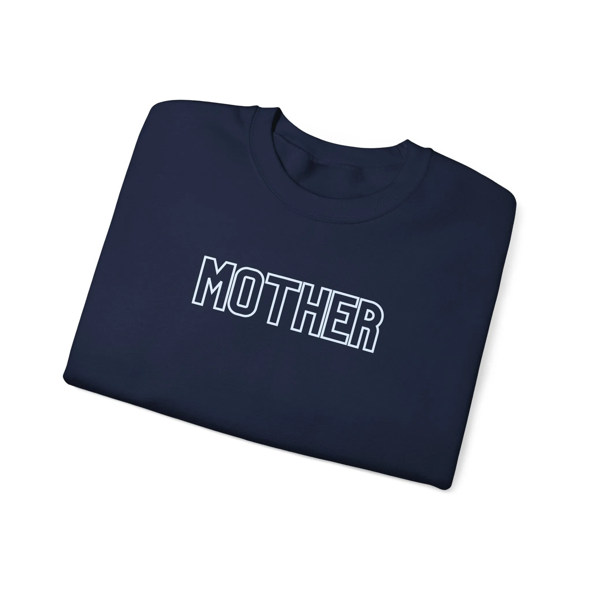 MOTHER Oversized Pullover Crewneck Sweatshirt, Gifts for Mom, Baby Shower Gifts, Light Blue on Navy, Mother's Day Gift