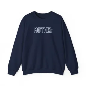 MOTHER Oversized Pullover Crewneck Sweatshirt, Gifts for Mom, Baby Shower Gifts, Light Blue on Navy, Mother's Day Gift