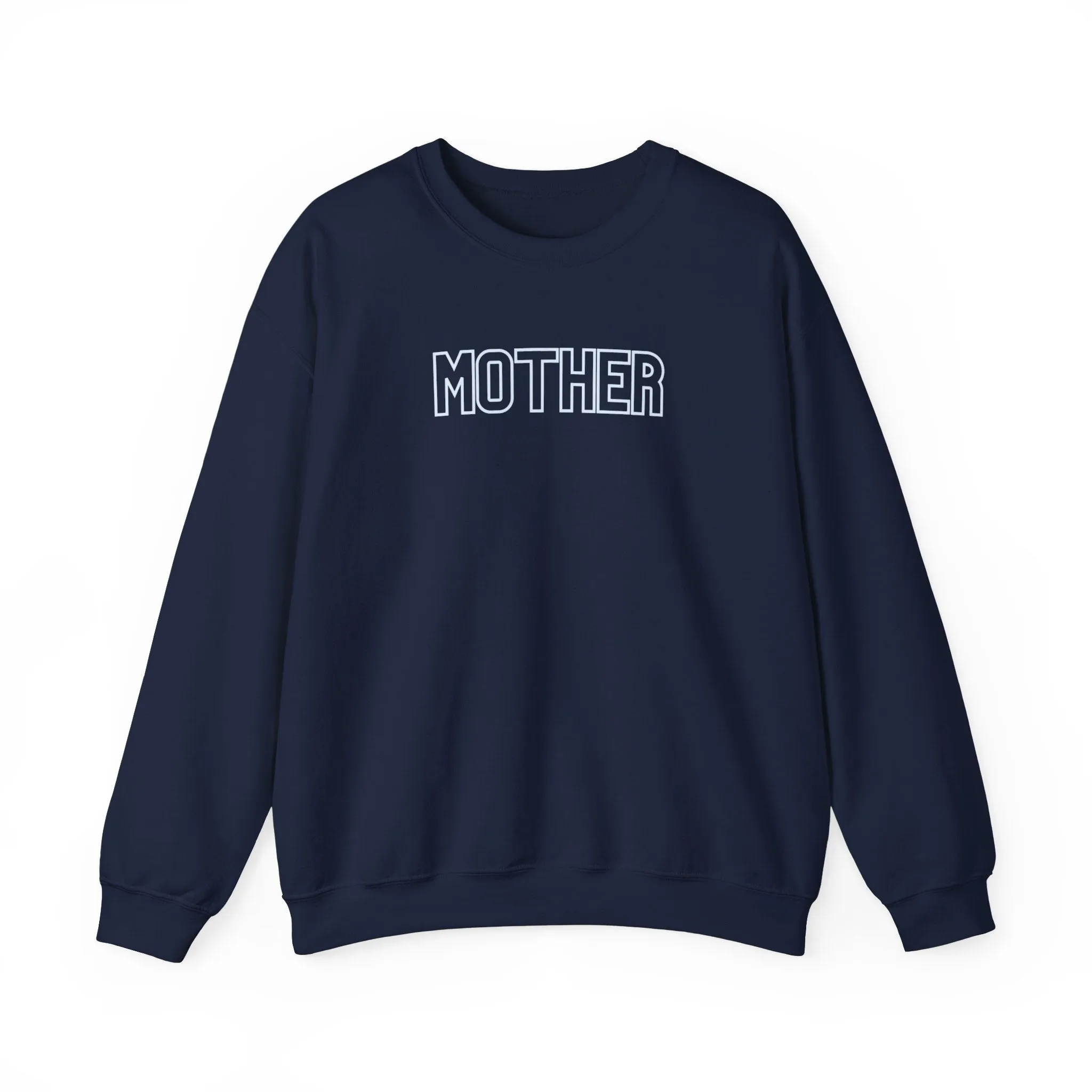 MOTHER Oversized Pullover Crewneck Sweatshirt, Gifts for Mom, Baby Shower Gifts, Light Blue on Navy, Mother's Day Gift