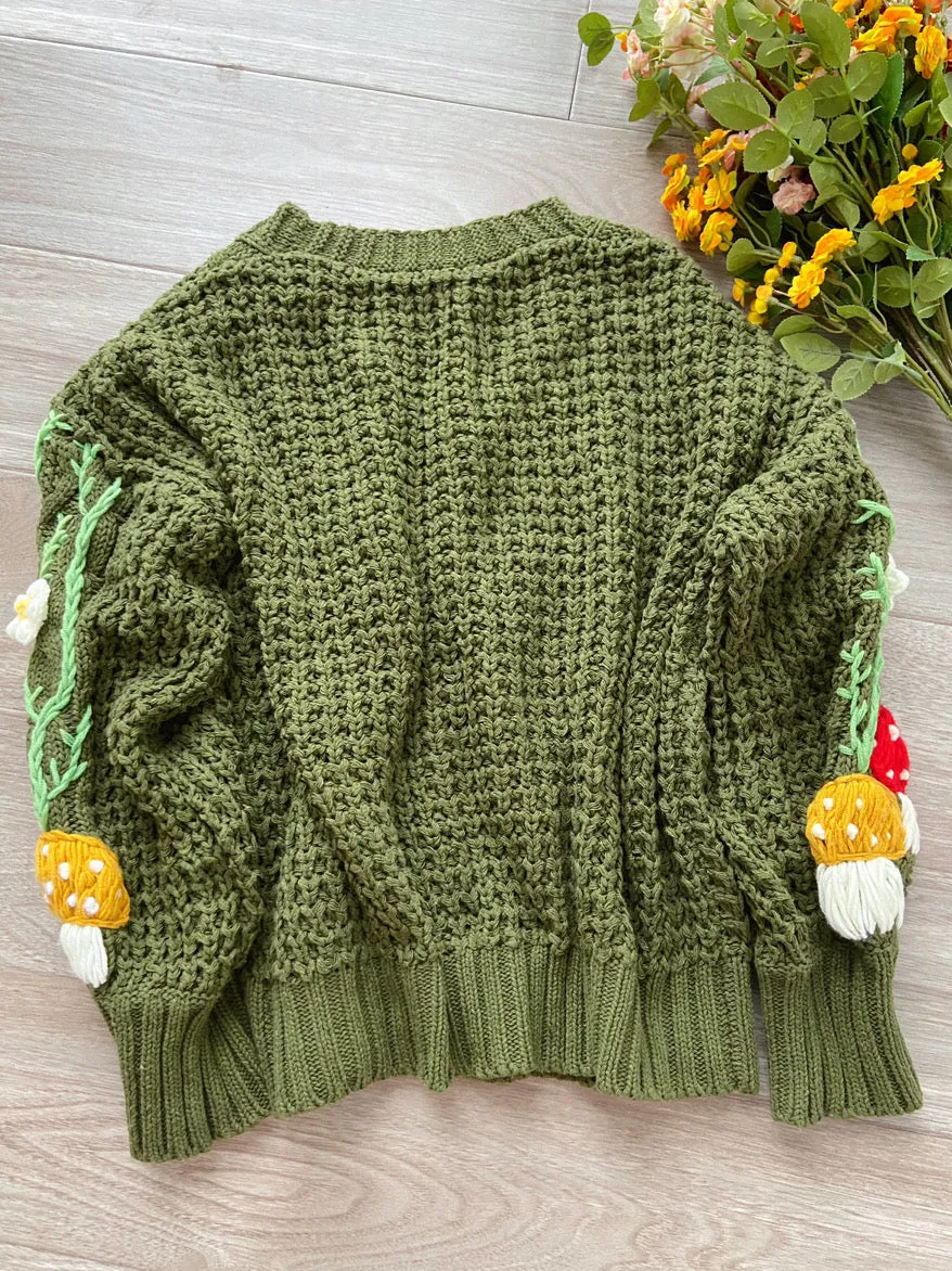 Mushroom Favour Sweater Cardigan
