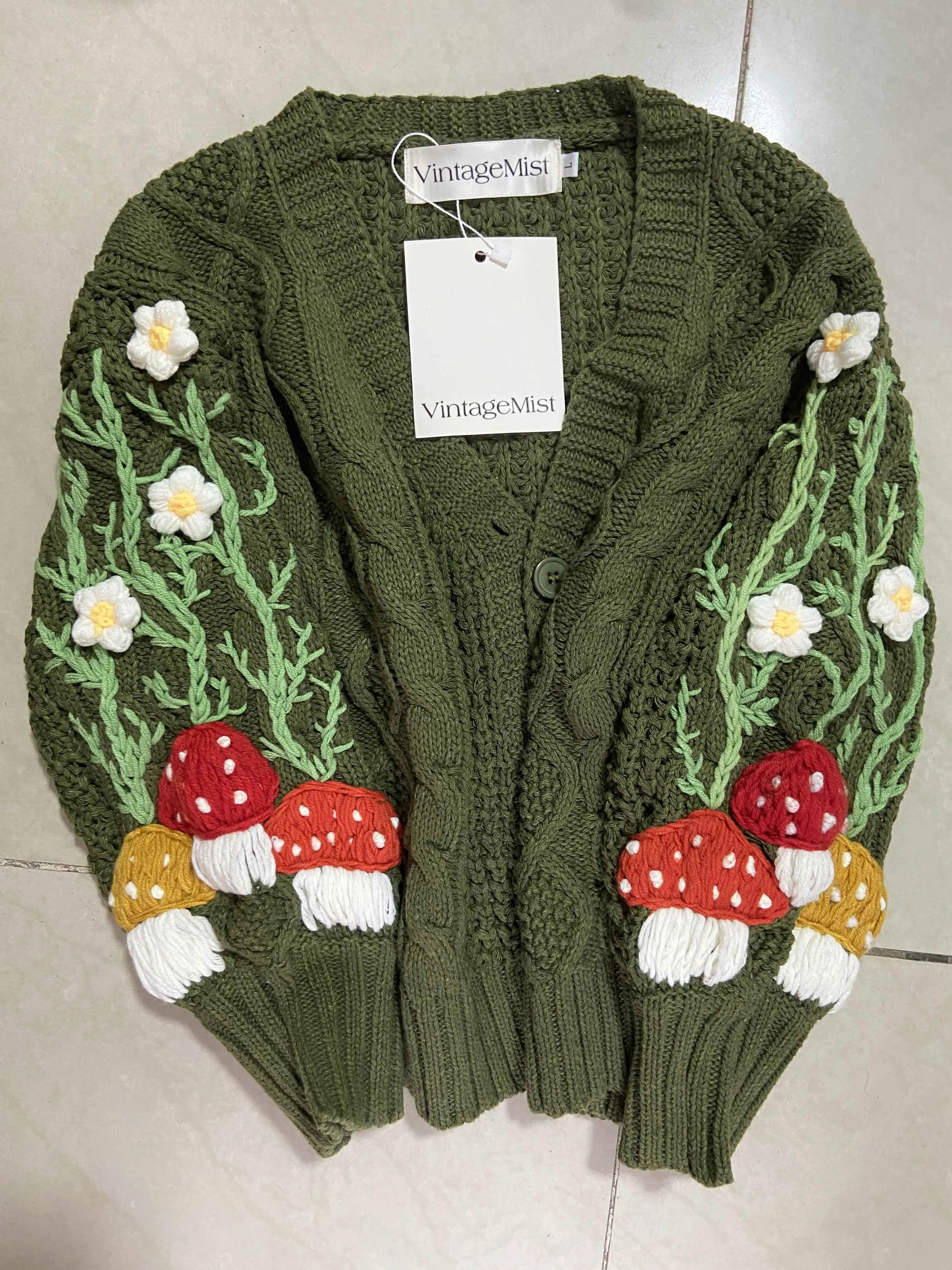 Mushroom Favour Sweater Cardigan