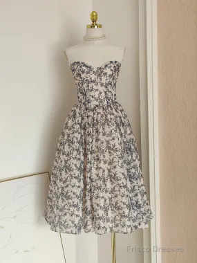 Sexy A Line Sweetheart Floral Holiday Dress Travel Vacation Dresses Birthday Dress