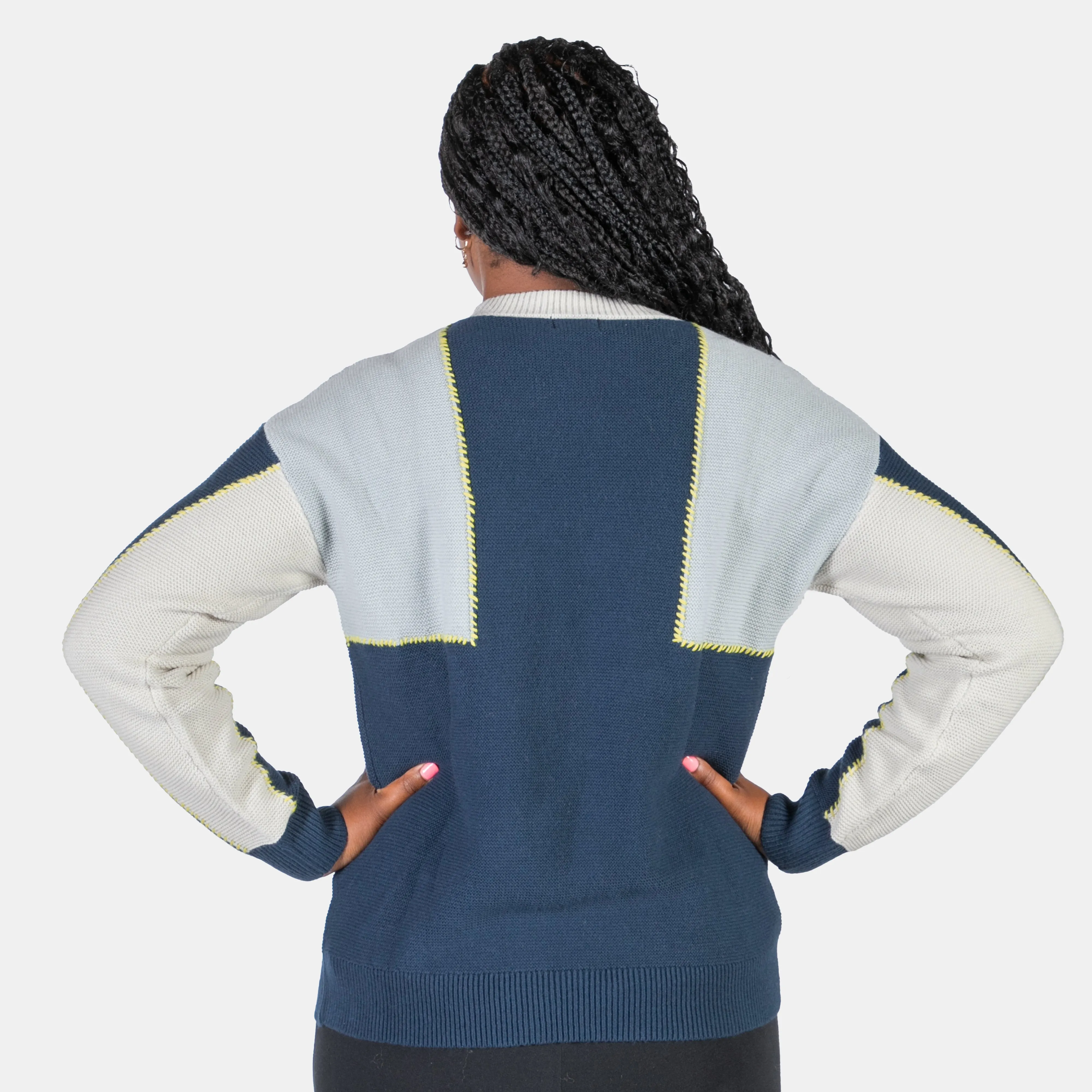 Women's Colour Blocking Ribbed Crew Neck Knit Marilyn Jersey