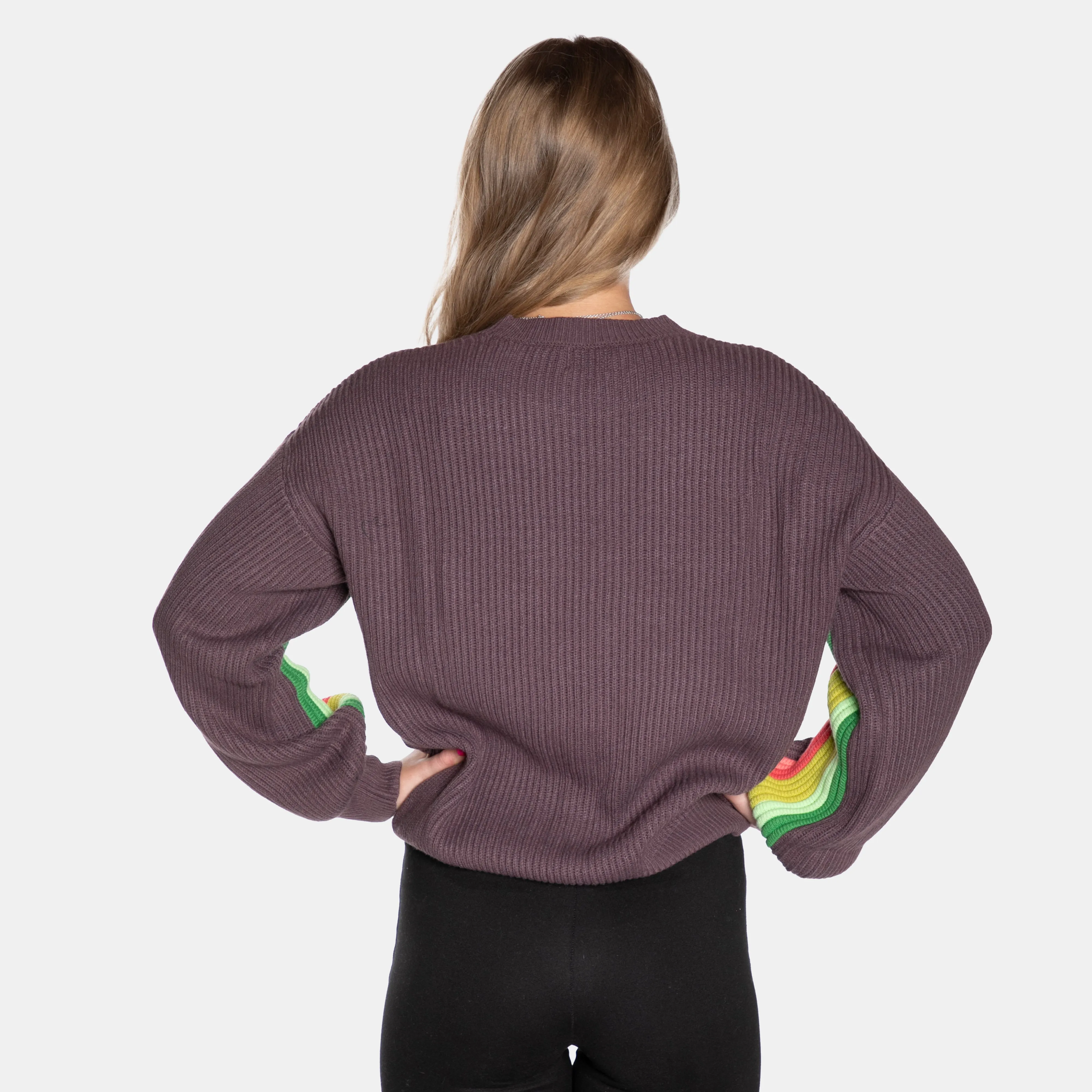 Women's Multicolour Striped Knit Crew Neck Venus Jersey